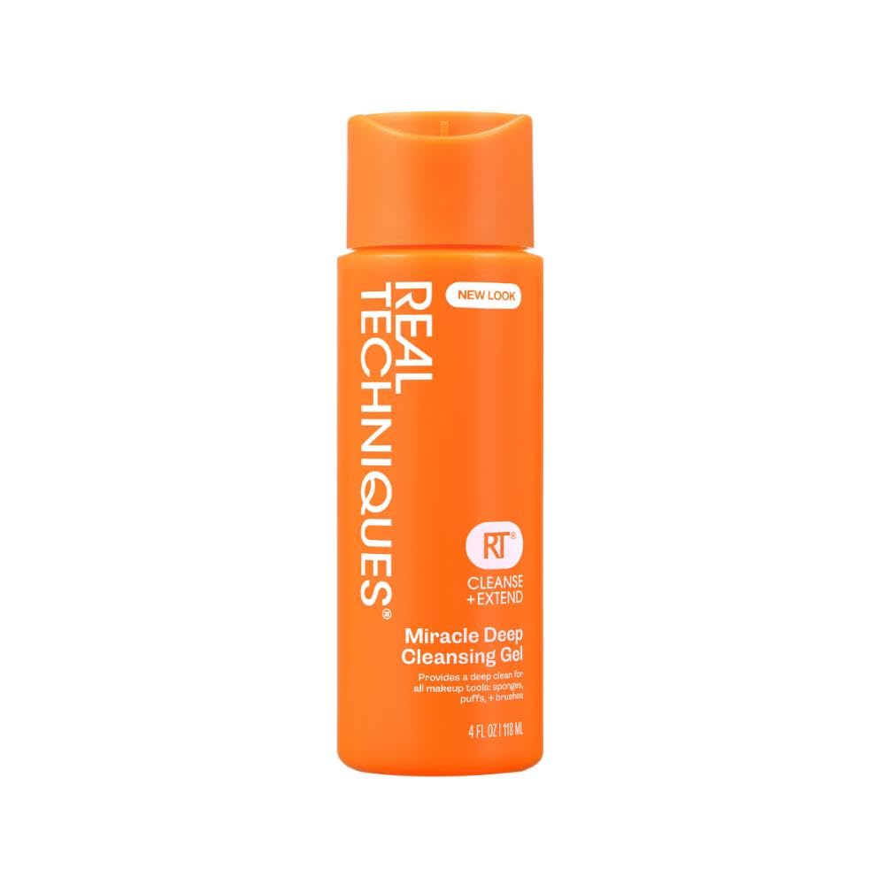 Real Techniques Miracle Deep Cleansing Gel, Makeup Brush & Sponge Cleaner Shampoo for Makeup Tools, Vegan & Cruelty-Free, 4 fl. oz./118 ml Bottle
